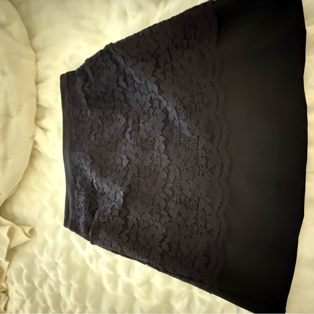 Nicole Miller Elegant Black Lace Skirt